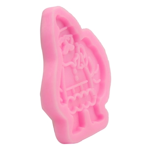 Pink silicone Santa Claus fondant mold for Christmas cake decorating and DIY baking