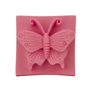 Pink 3D butterfly silicone mold for DIY cake decorating and handmade soap crafts