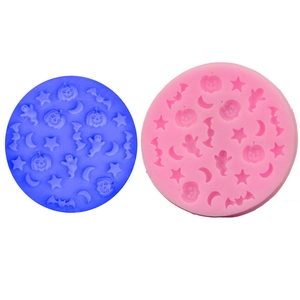 Halloween Silicone Cake Mold Pumpkin Bat Moon Star Ghost Shape DIY Baking Tool For Fondant Chocolate Candy Making