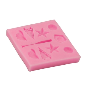 Pink silicone baseball and star themed mold for DIY baking and fondant crafts
