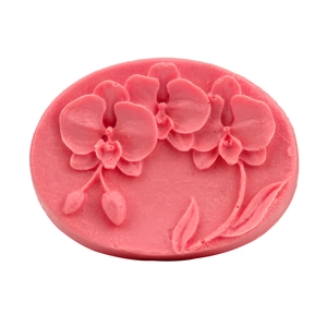 Pink lotus flower silicone mold for handmade soap and DIY baking in oval shape