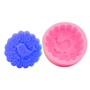 Peacock Floral Relief Silicone Mold 3D Bird Flower Fondant Cake Decorating DIY Handmade Soap Candle Resin Craft Baking Tool