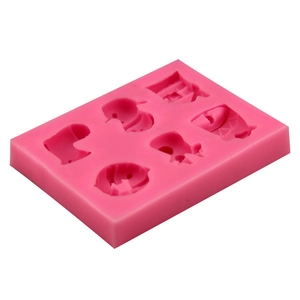 Pink 6-cavity Christmas silicone mold for DIY baking and festive cake decorating