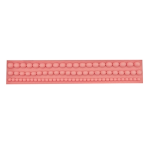 Pink silicone pearl strip cake mold for DIY chocolate baking and sugar craft decoration