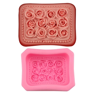 Multi Cavity Rose Floral Silicone Cake Mold DIY Baking Tool Fondant Soap Chocolate Jelly Mousse Making Tray Random Color