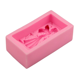 Pink silicone angel girl cake mold for DIY handmade soap and fondant baking tool