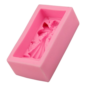 Pink silicone angel girl cake mold for DIY fondant baking and handmade soap making