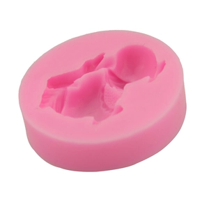 Moule en silicone rose bébé endormi 3D pour fondant chocolat et pâtisserie DIY