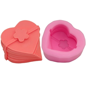 3D Heart Shaped Silicone Cake Mold DIY Baking Tools For Fondant Chocolate Soap Craft Flower Pattern Heat Resistant Bakeware
