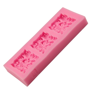 Pink silicone flower mold for DIY cake decorating and baking with floral textures