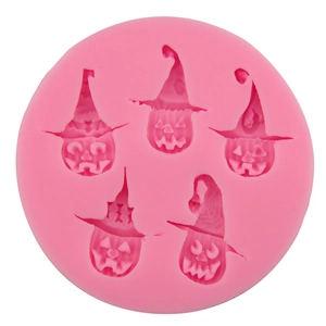 Pink silicone Halloween pumpkin mold for cake, chocolate and DIY fondant baking crafts