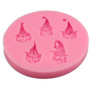 Pink silicone pumpkin mold for Halloween cake fondant and DIY baking decoration