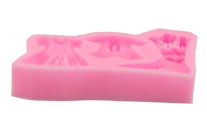 Moule en silicone rose avec formes de robe étoile et château pour pâtisserie DIY