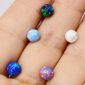 Lot de piercings de langue en acier titane avec cinq pierres d'opale de couleurs