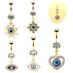 Boho Böses Auge Bauchnabelpiercing Edelstahl Zirkonia Piercing Schmuck Exotischer Navel Ring Für Damen Geschenk