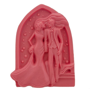 Pink silicone wedding bride and groom mold for cake fondant and DIY handmade soap crafts