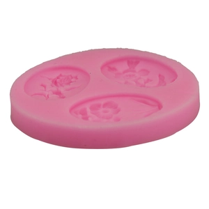 Detailed pink silicone flower mold for DIY fondant baking and soap making with rose textures