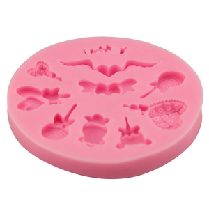 Pink heart and wings lollipop silicone mold for DIY fondant cake baking and chocolate