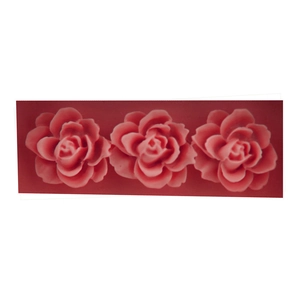 Pink 3-cavity rose flower silicone cake mold for DIY fondant baking and candy making
