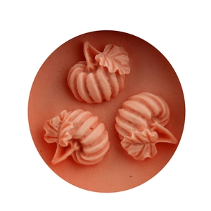 Three-cavity pink pumpkin silicone mold for DIY baking and handmade leaf soap making