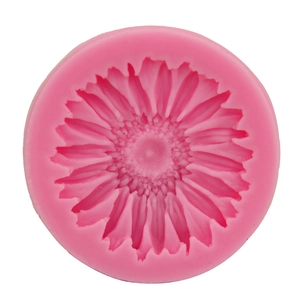 Pink sunflower silicone mold for fondant and chocolate baking DIY floral cake decoration