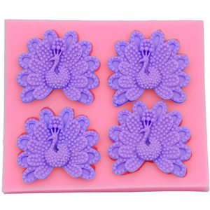 Peacock Feather Pattern Silicone Cake Mold DIY Fondant Chocolate Baking Tool Dessert Decoration Silicone Mold For Kitchen