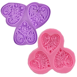 Flower Heart Leaf Silicone Cake Fondant Mold DIY Baking Tool For Chocolate Ice Cubes Heart Shaped Silicone Mold