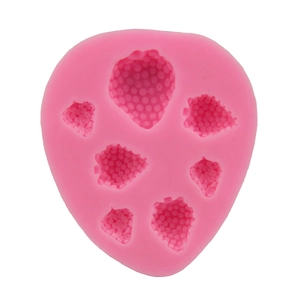 Stampo in silicone a fragola rosa con 7 cavità per dolci fai da te e decorazioni