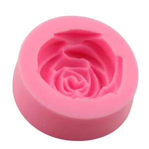 Stampo in silicone a forma di rosa rosa per dolci fai-da-te, cioccolato e sapone