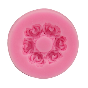 Stampo in silicone rosa con sei disegni a rosa per pasticceria fai da te e fondente
