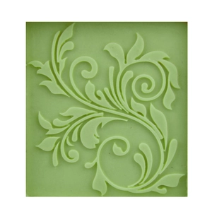 Green leaf flower pattern silicone cake mold with embossed vine design for DIY baking