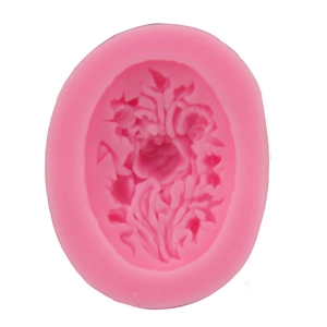 Pink peony flower silicone mold for DIY soap making, candles and fondant baking tools