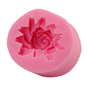 Pink silicone rose flower cake mold for DIY fondant baking and handcrafted soap making