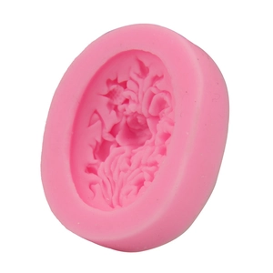 Pink peony flower silicone mold for DIY fondant baking and chocolate candle making