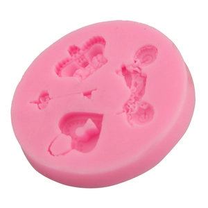 Stampo in silicone rosa fai-da-te con cuore, moto e corona per decorazioni dolci