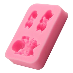 Moule en silicone rose pour décoration de gâteau fondant bébé ange et chocolat