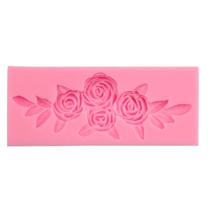 Pink silicone mold for rose flower cake decoration and DIY chocolate baking projects
