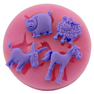 Animal Pig Sheep Donkey Horse Shaped Silicone Cake Mold DIY Fondant Baking Tool Chocolate Resin Clay Handmade Soap Mold