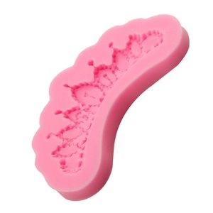 Pink silicone crown lace mold for fondant cake decoration and DIY baking tools