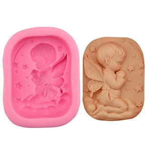 3D Little Angel Praying Silicone Mold For Fondant Cake Chocolate Soap DIY Handmade Baking Tool Sugar Craft Decorating Kitchen Bakeware