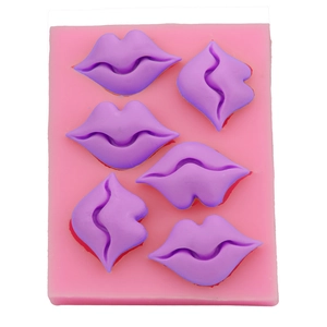 Silicone Lip Shaped Cake Mold 6 Cavity Lips Fondant Chocolate Mold DIY Baking Tool For Cake Decoration Candy Soap Ice Tray