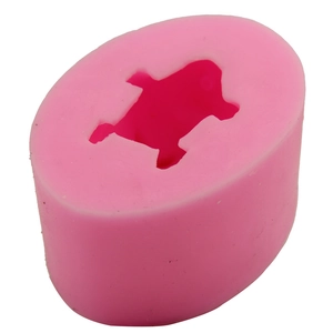 3D piggy silicone mold for fondant baking and DIY chocolate crafting in soft pink