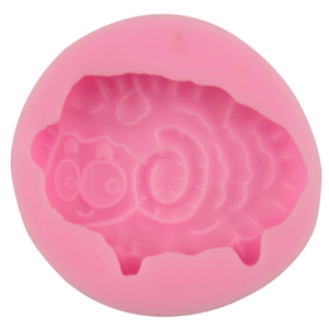 Pink silicone sheep mold for DIY baking, cake decoration, and handmade soap making