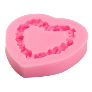 Moule en silicone couronne de cœur rose pour pâtisserie DIY et décor de gâteaux