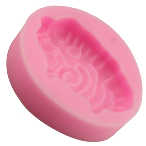 Pink circular silicone sheep mold for DIY cake decorating and chocolate crafting