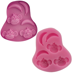 Silicone Monkey Banana Cake Mold For Baking Fondant Chocolate Candy Soap DIY Kitchen Tool Pink Heat Resistant Oven Safe