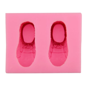 Moule en silicone rose pour chaussures de bébé avec motif grillagé pour décoration