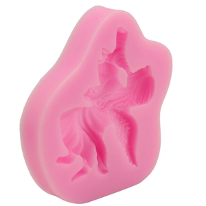 Pink silicone angel girl cake mold for fondant, chocolate and DIY baking tools
