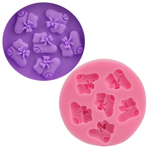 Christmas Boot Shape Silicone Cake Mold Fondant Baking Tool DIY Chocolate Ice Cube Tray For Holiday Party Cake Decoration