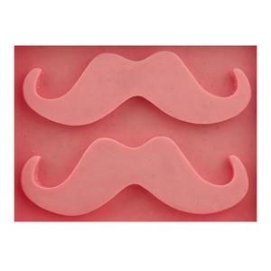 Stampo in silicone rosa a forma di baffi e corna per pasticceria e cioccolato fai-da-te
